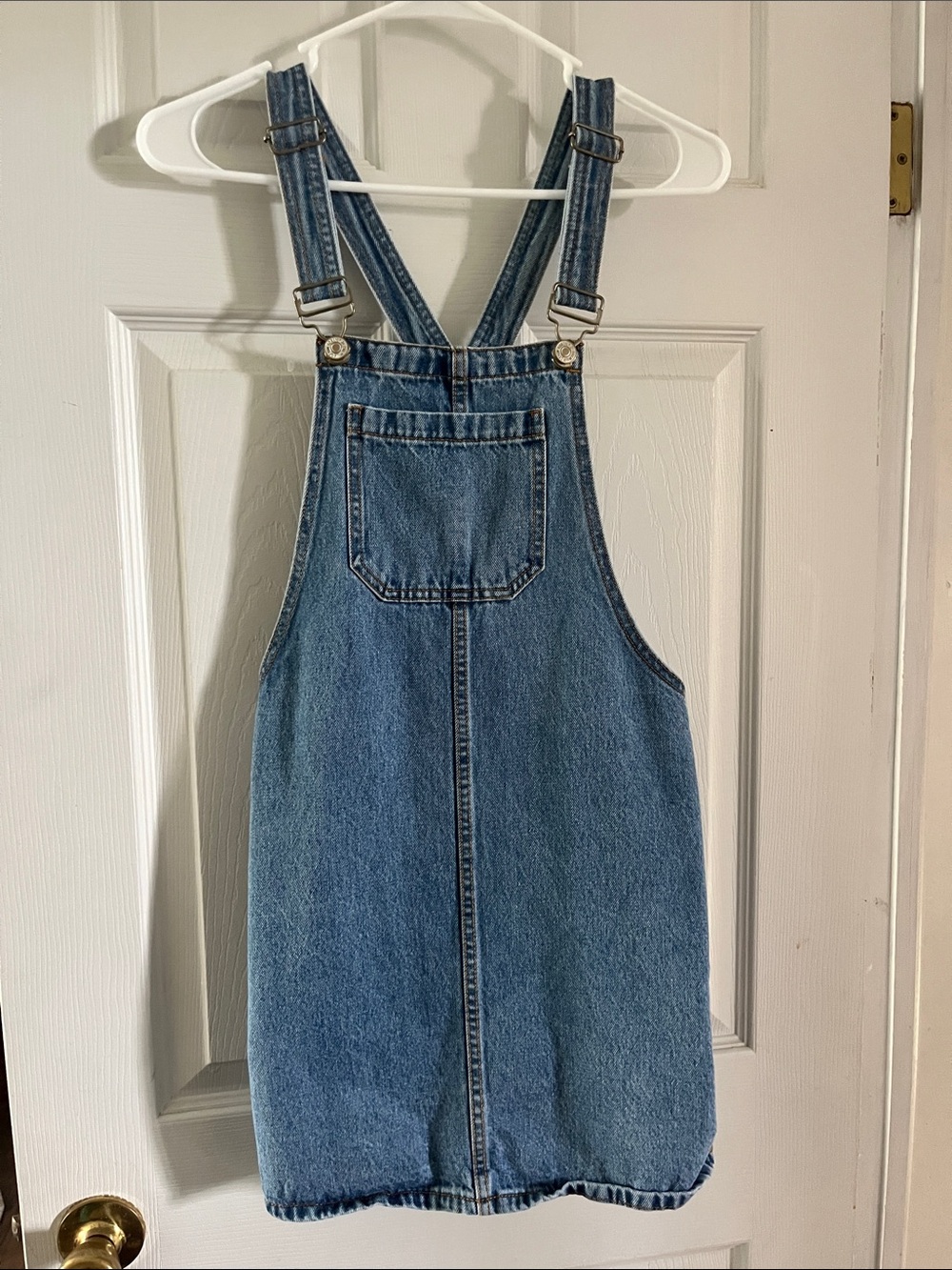 Forever 21 Denim Pinafore Dress - Blue